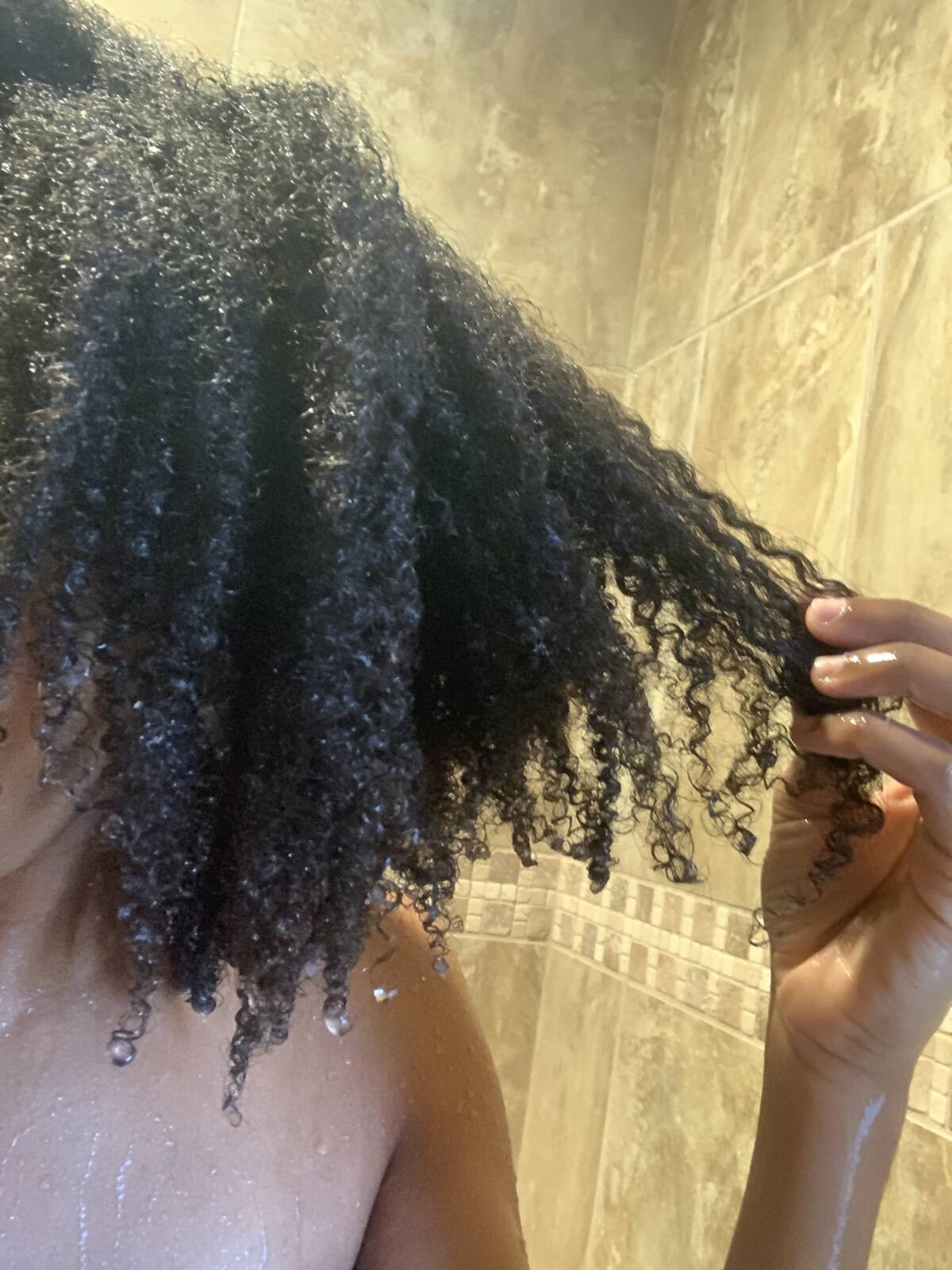 Hair after washing with Bentonite Clay