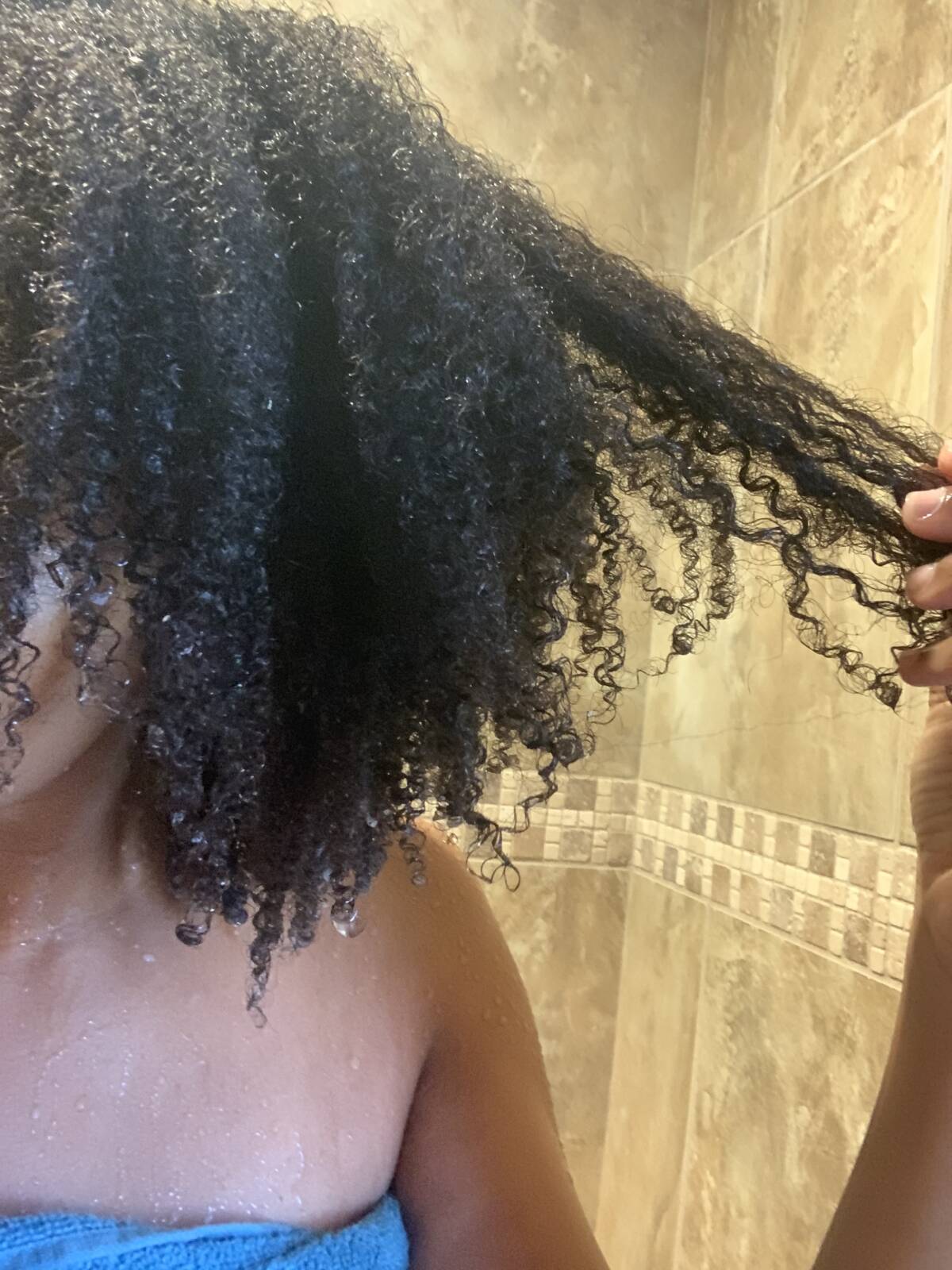 Hair after washing with Bentonite Clay